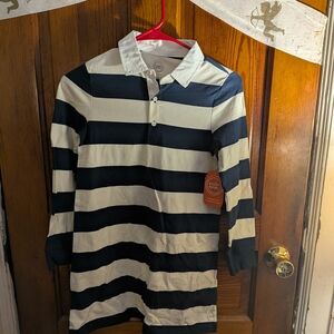 Wonder Nation Black and White Striped Button Down Shirt